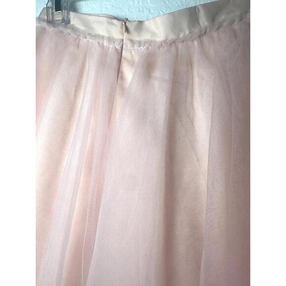 Women’s S Space 46 Pink Tulle Midi Skirt Fairy Ballet Romantic Zip Closure - Picture 3 of 7